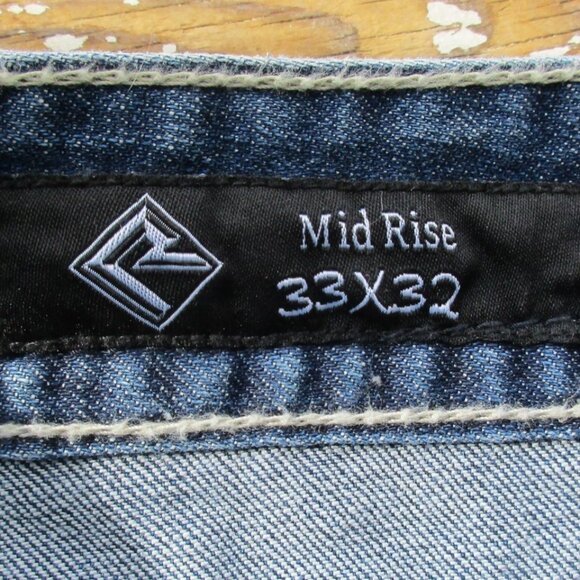 New ROCK & ROLL Cowgirl Jeans Size 33x32 Light Blue Mid Rise Bootcut Denim - Picture 8 of 9